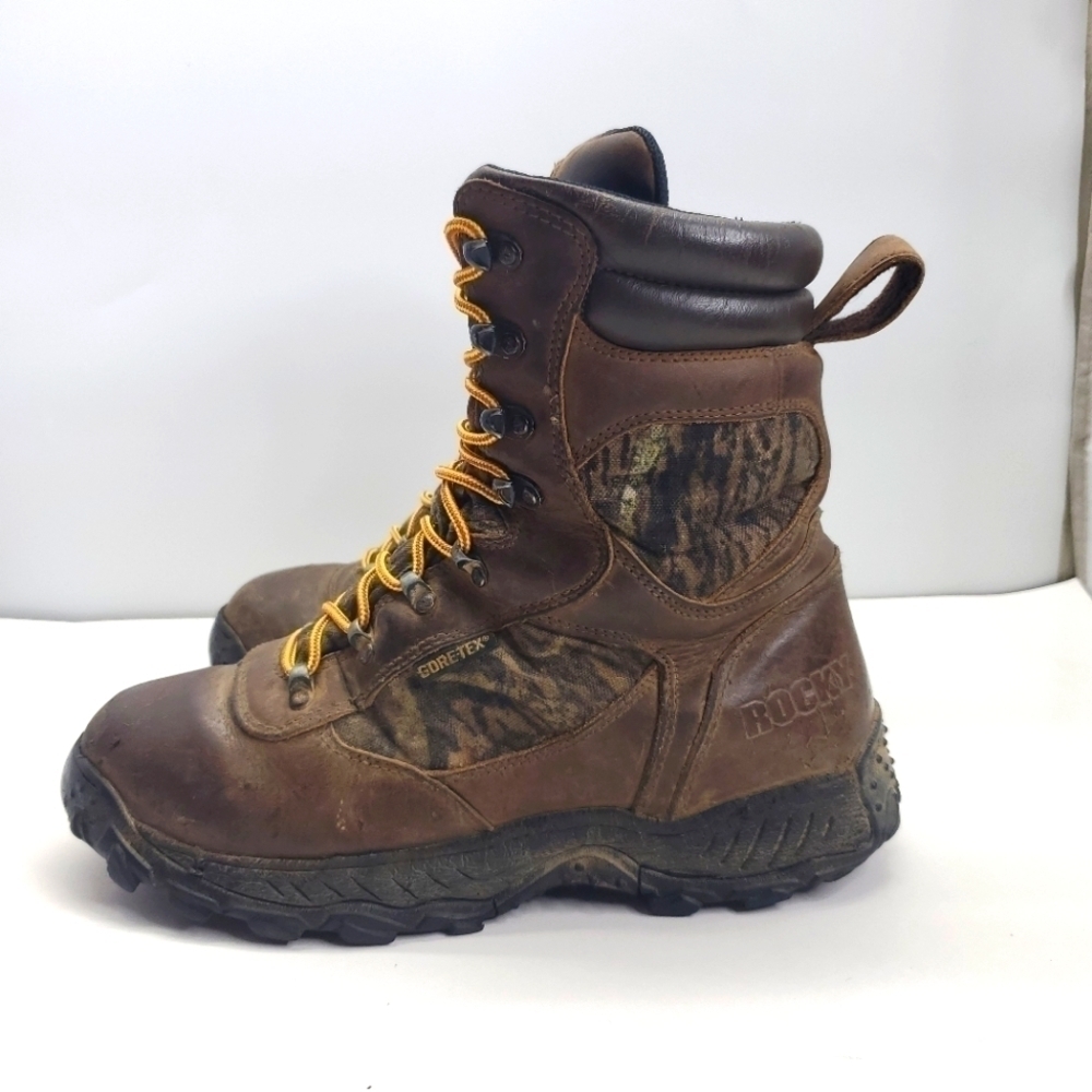 Rocky 7346 Core-Tex 600g Thinsulate Camo Leather Hunting Boots 10W Brown